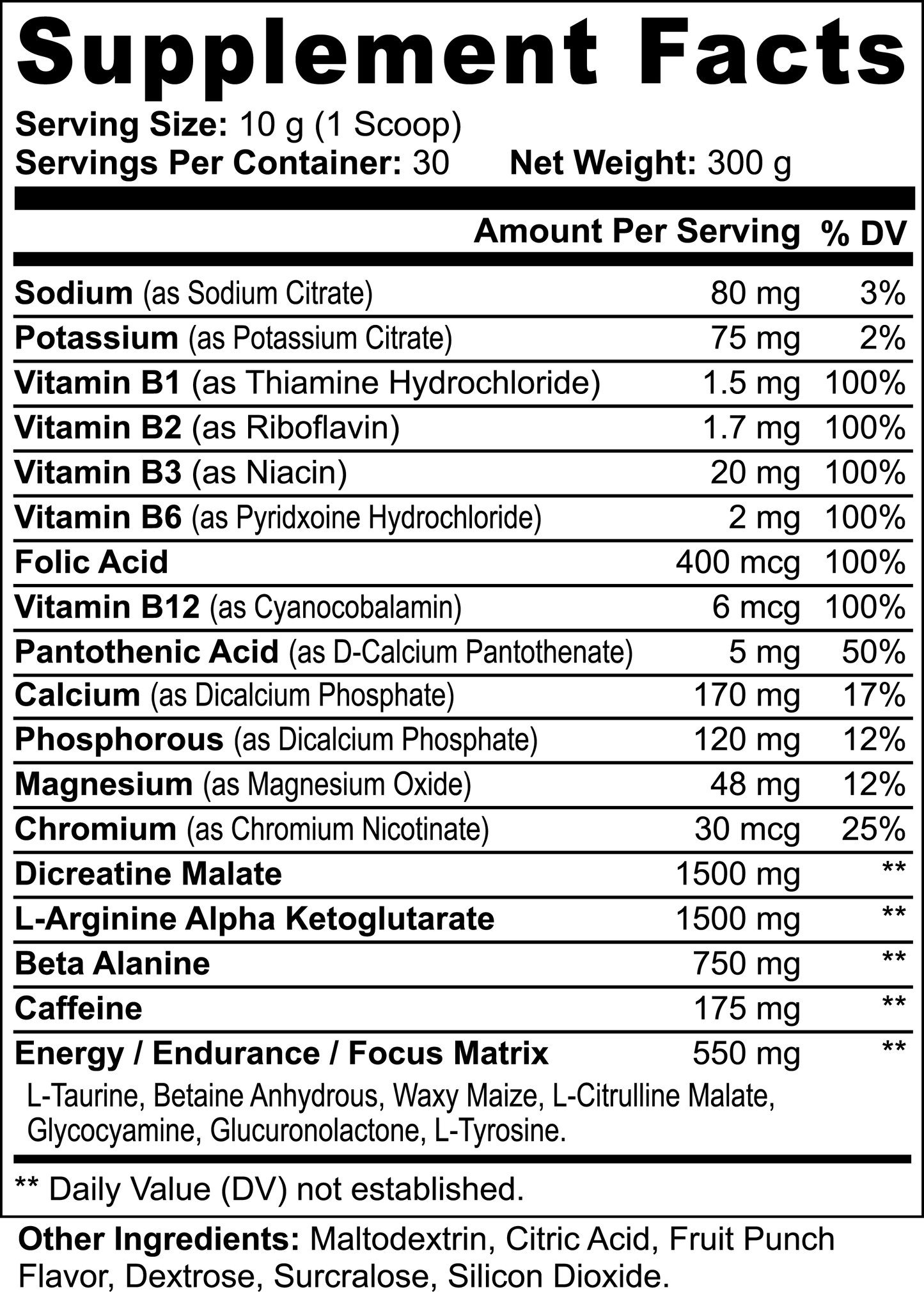 MDWC 4LYFE Pre-Workout (Fruit Punch)